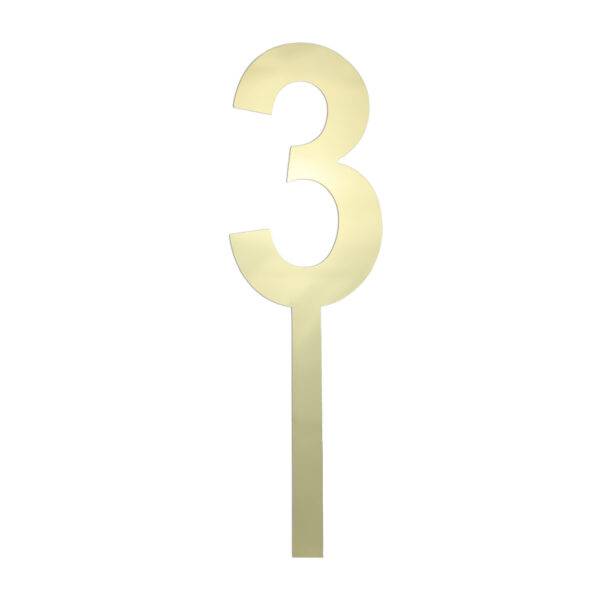 Number 3 Acrylic Topper