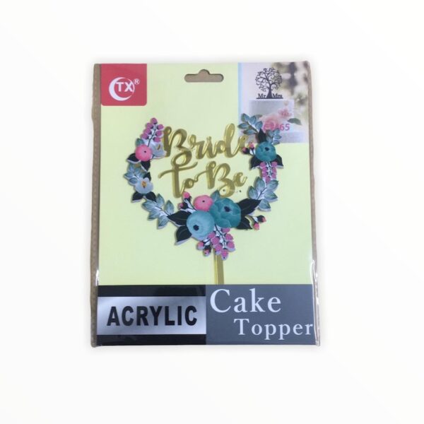 Bride To Be Acrylic Cake Topper Gold