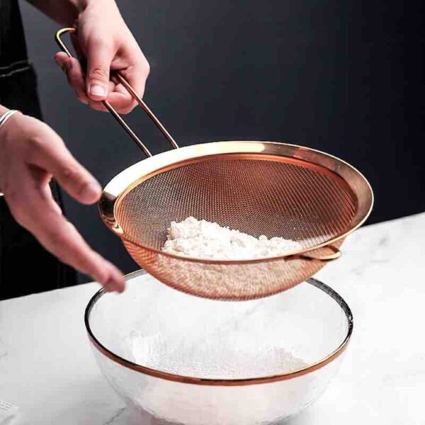 Flour Sieve Gold Coloured