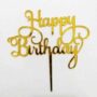 Happy Birthday Gold Lowercase Topper