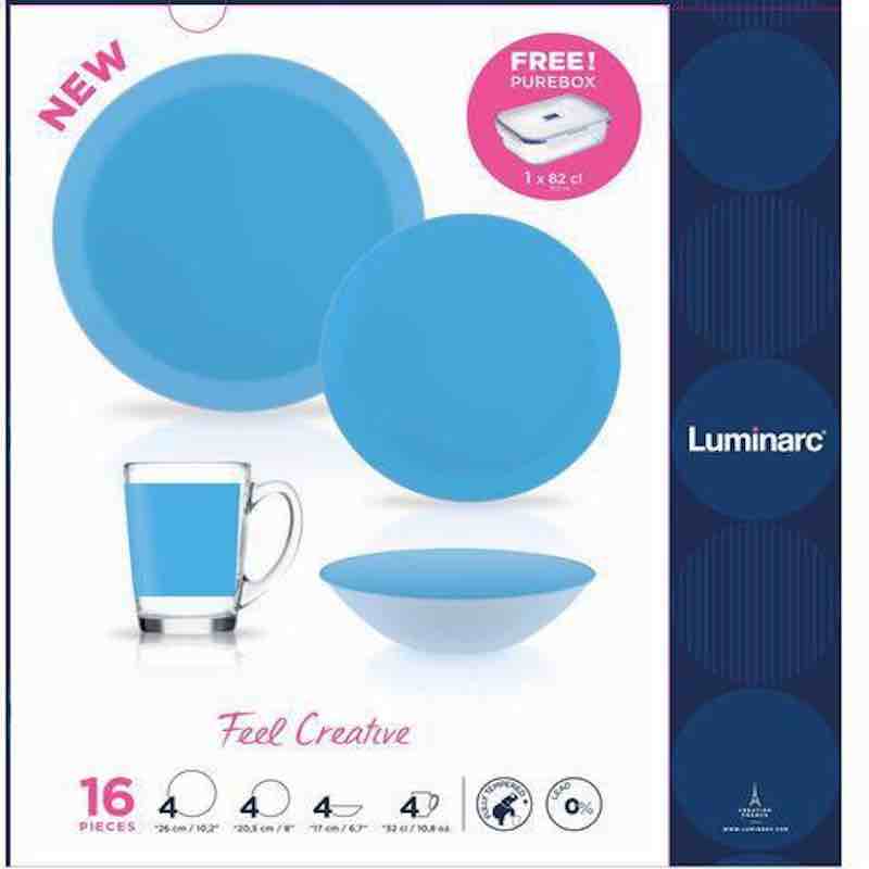 Luminarc Simply Bold Blue Dinner Set