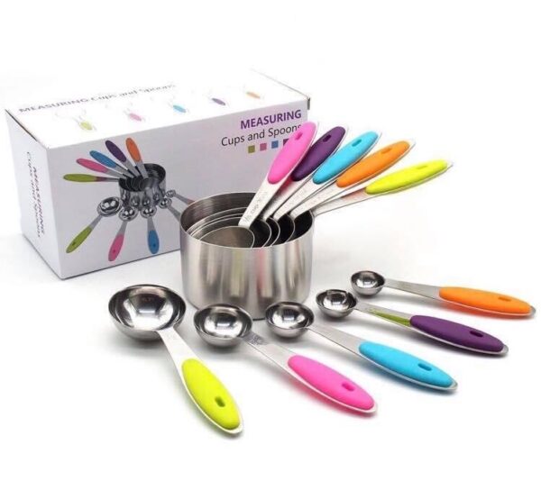Measuring Cups and Spoons Set Metallic