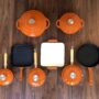 PhillSoft Cast Iron 8 Piece Set Orange
