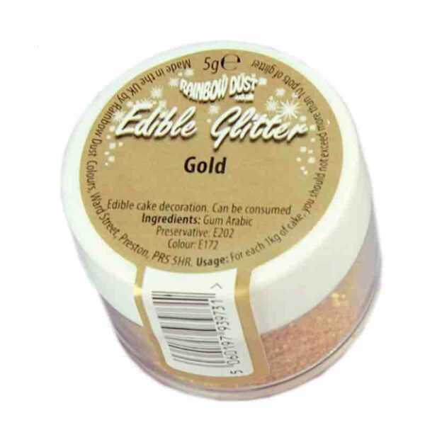Rainbow Dust Edible Glitter Gold 5 grams