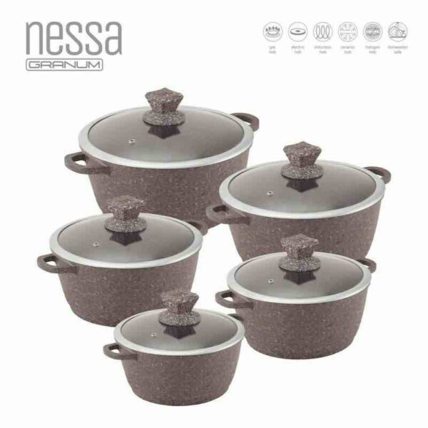 SQ Professional Granite Coraille Brown 5 Pots
