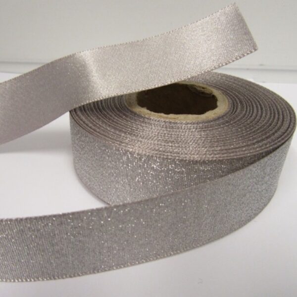 Metallic Silver Jacquard Ribbon 1 Metre