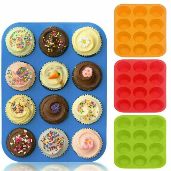 Silicon Cupcake 12 Holes Baking Mould