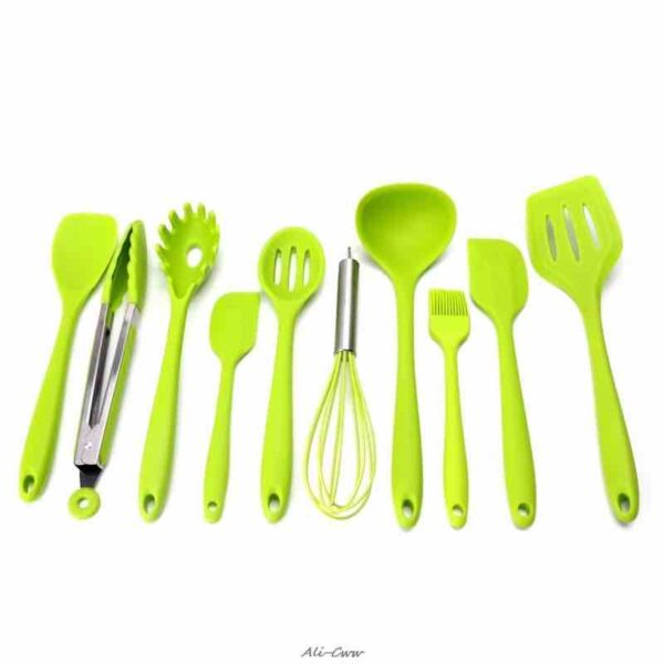 Silicon Spoons Set 10 Pieces Green