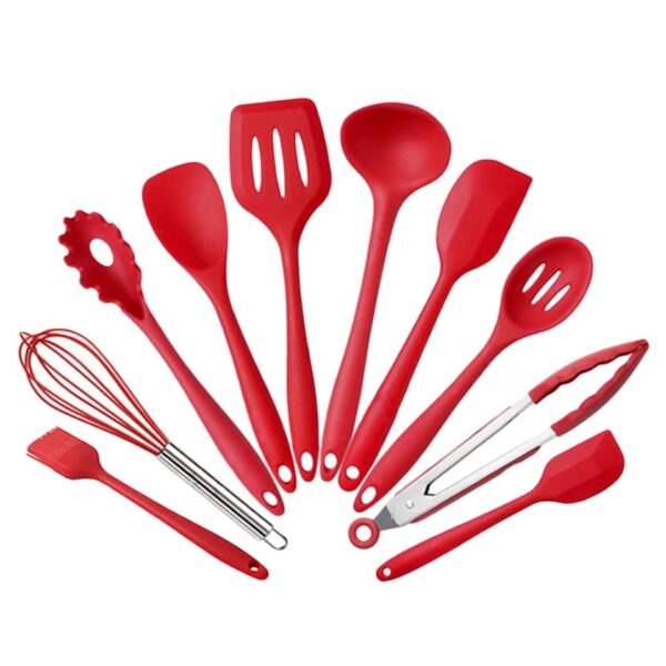 Silicon Spoons Set 10 Pieces Red