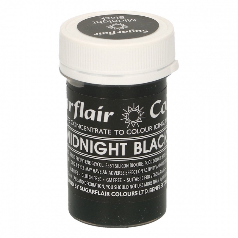 Sugarflair Midnight Black Pastel Paste 25 Gms