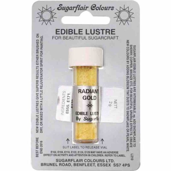 Sugarflair Radiant Gold Edible Lustre 2 Grams