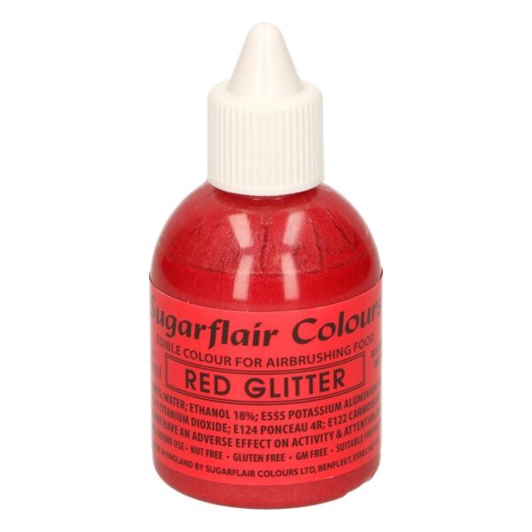 Sugarflair Red Glitter Airbrush Colour 60 mls