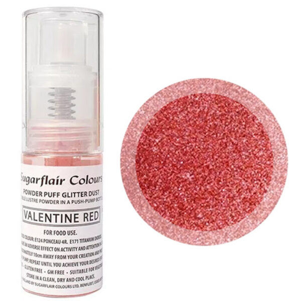 Sugarflair Valentine Red Puff Glitter Dust