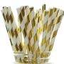 Gold Stripe Straws